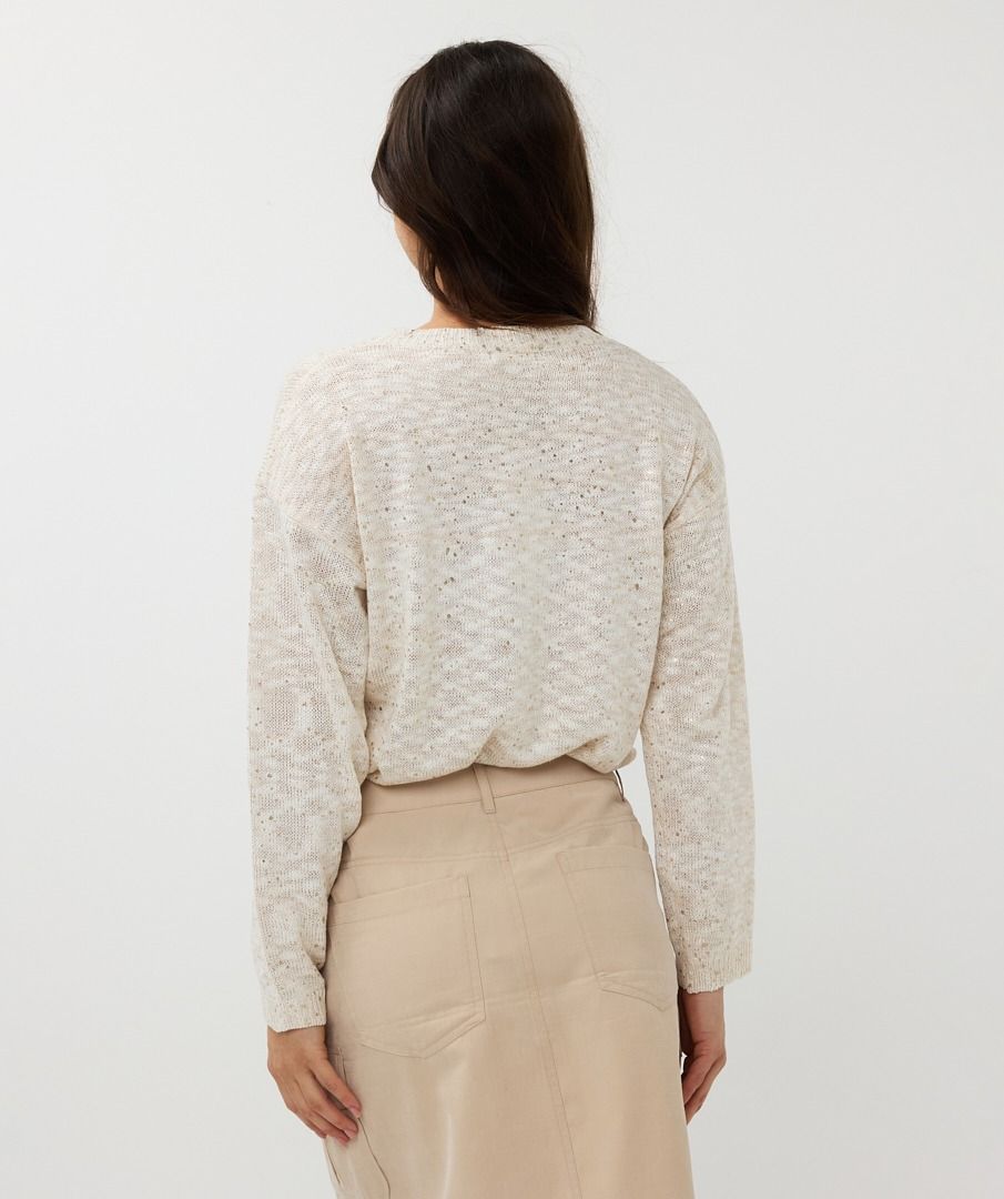 Esq 02019 Gold Flecked Slub Sweater
