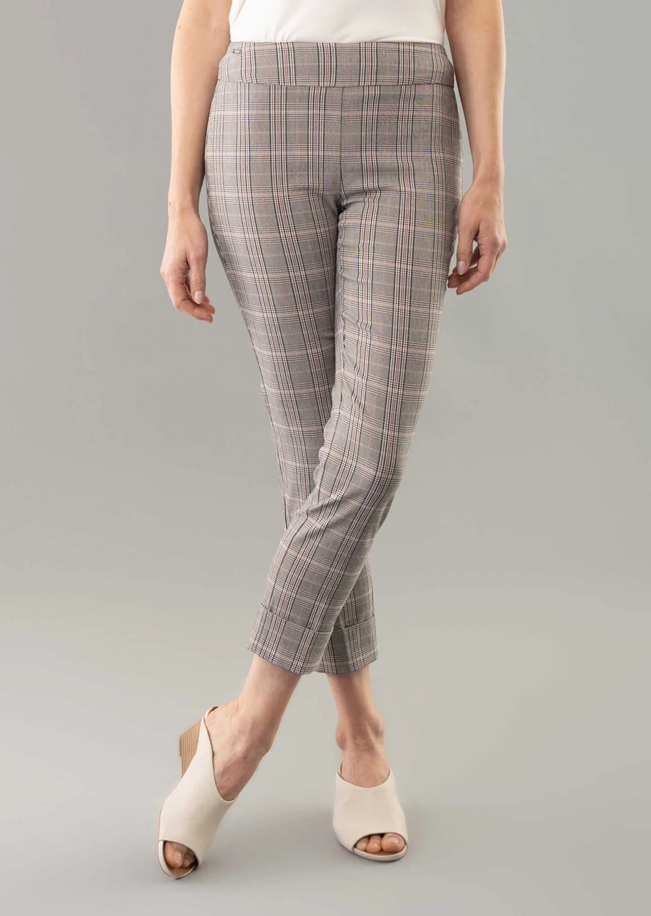 Lis 1108-1096 Birmingham Plaid 26'' Crop Ankle Pant With Cuffs