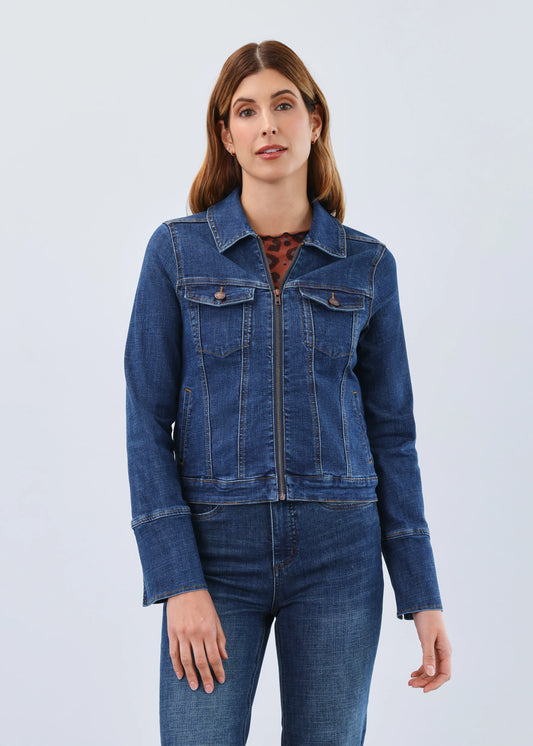 FDJ 1193809 Denim Zip Front Jacket