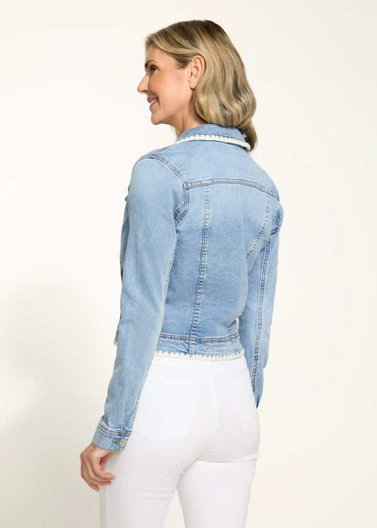 FDJ 1681843 Denim Jacket with Crochet Stitch