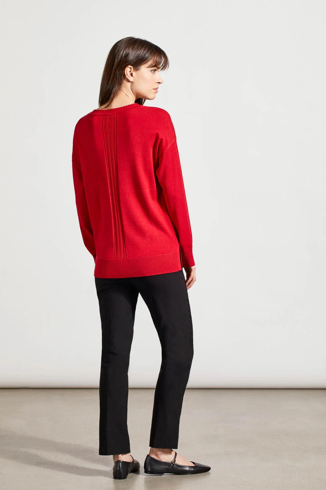Tri 1924O V-Neck Sweater With Cable Knit Details