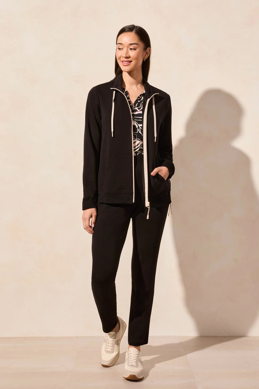 Tri 2064o Techno Lux Textured Mock Neck Cardigan