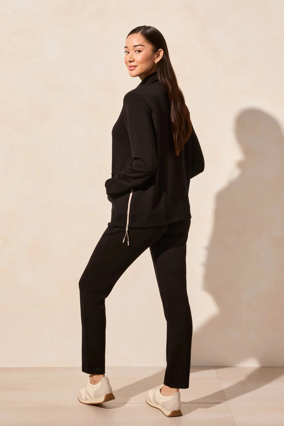 Tri 2064o Techno Lux Textured Mock Neck Cardigan