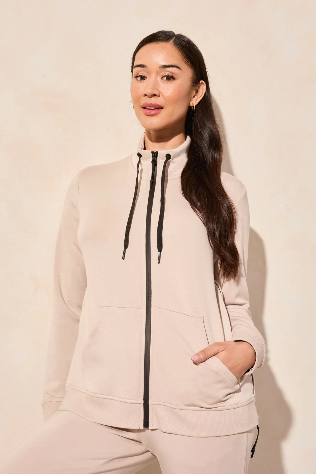 Tri 2064o Techno Lux Textured Mock Neck Cardigan