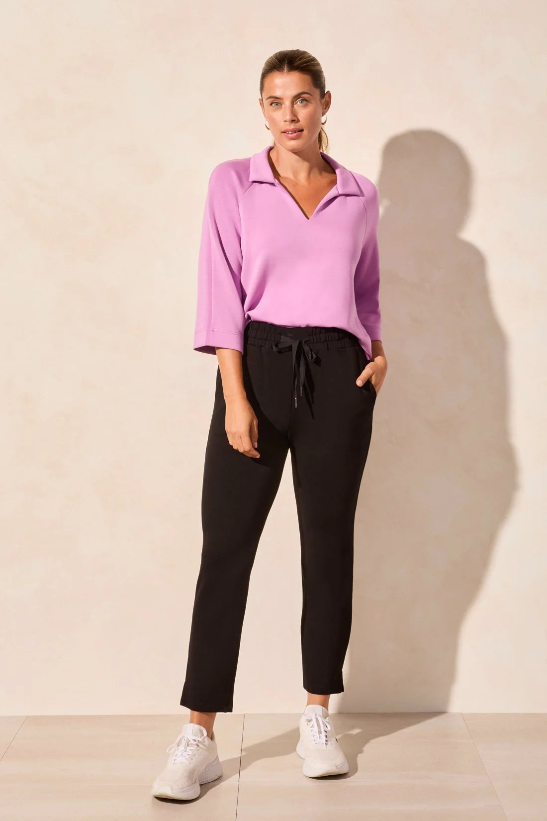 Tri 2136o Techno Lux Pull-On Capri with Side Slits