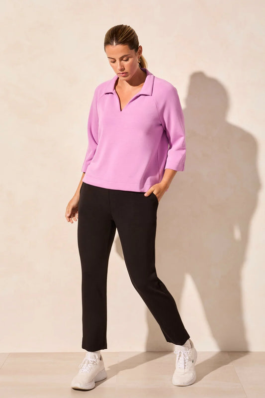 Tri 2136o Techno Lux Pull-On Capri with Side Slits