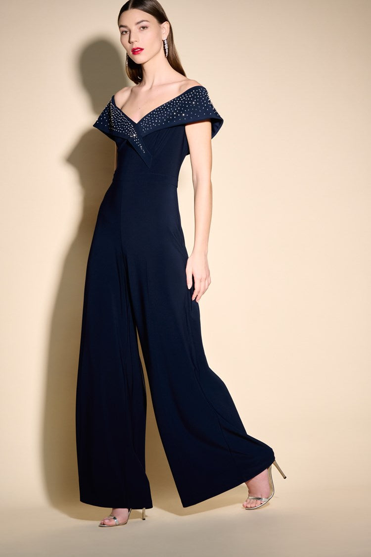 J.R 233736 Off-The-Shoulder Wide-Leg Jumpsuit
