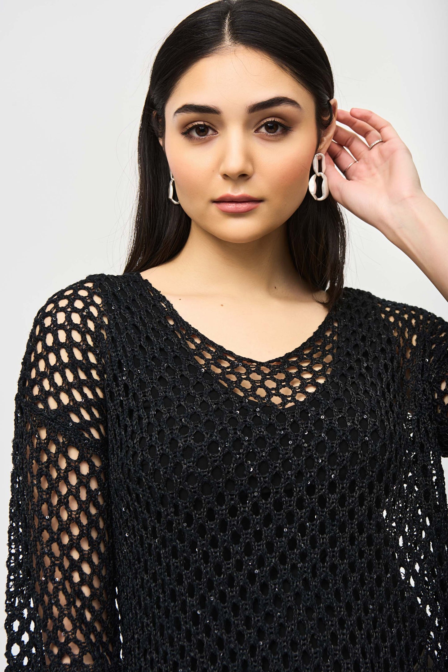 J.R 241922 Open Stitch Sweater with Sequins