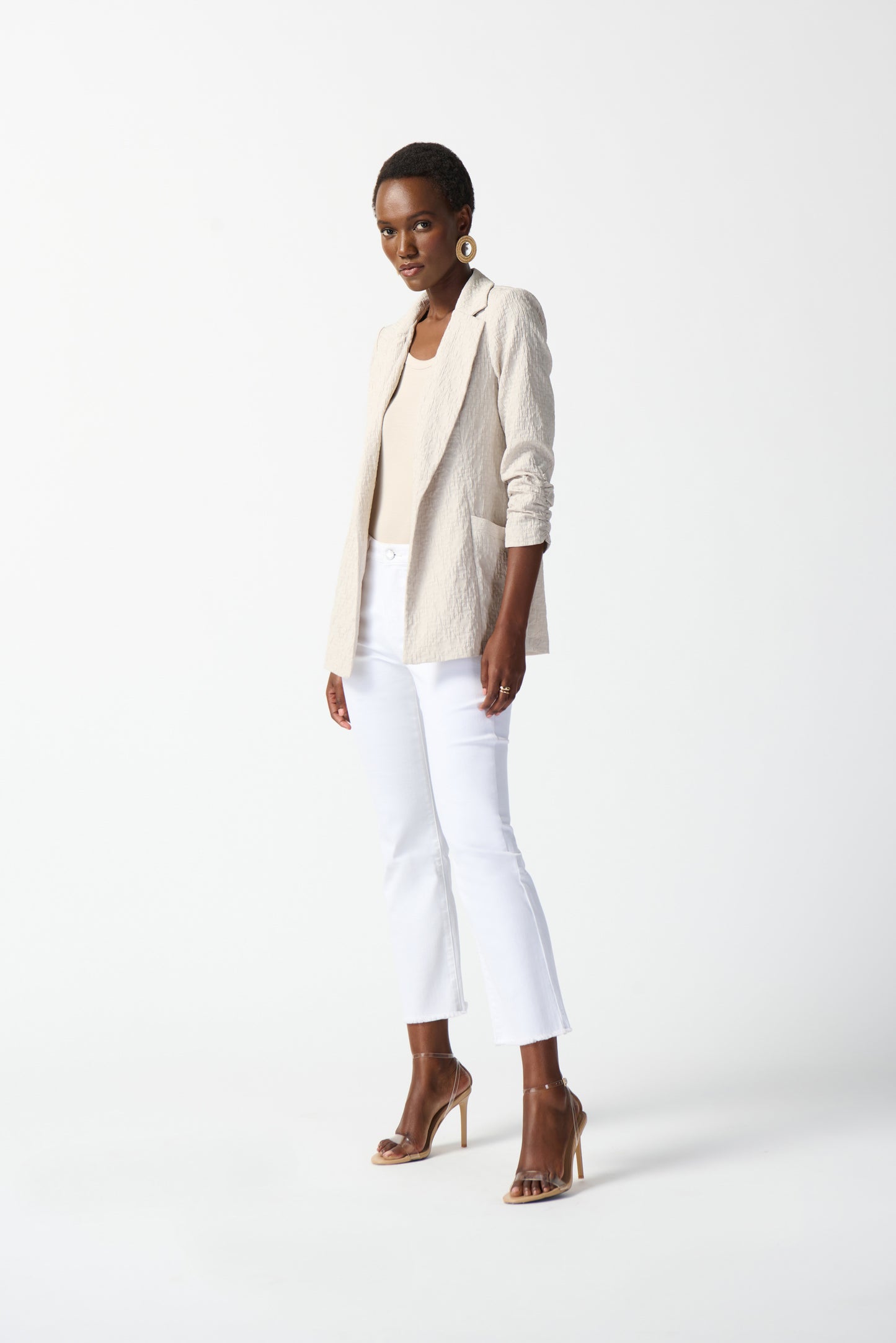 J.R 242034S25 Woven Jacquard Boxy Blazer