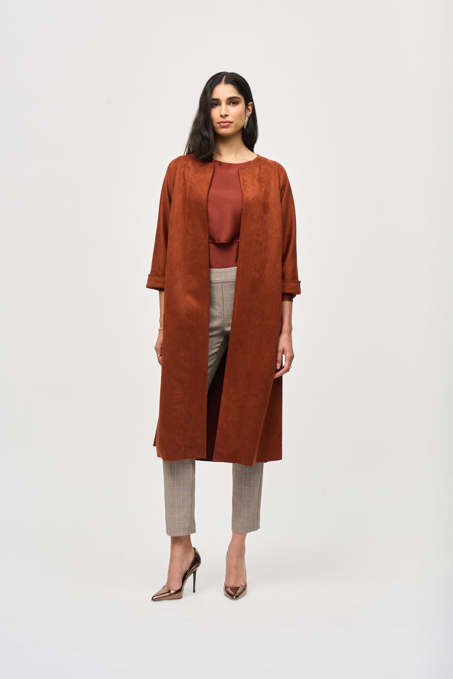 J.R 243037 Scuba Suede Straight Fit Coat