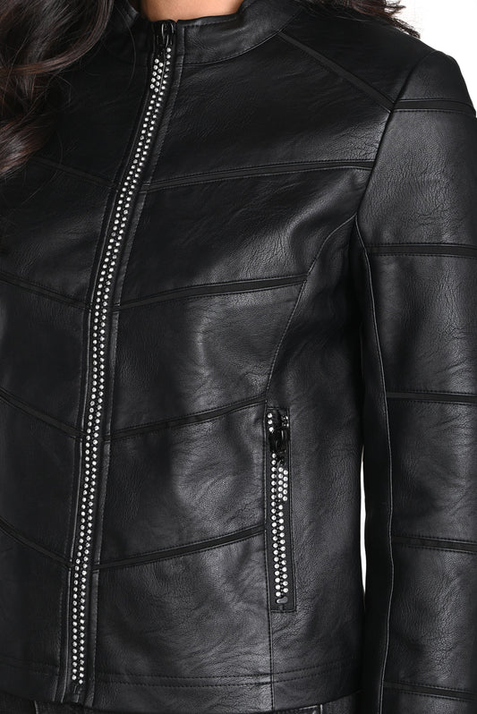 F.L 243419U Embelished Zipper Jacket