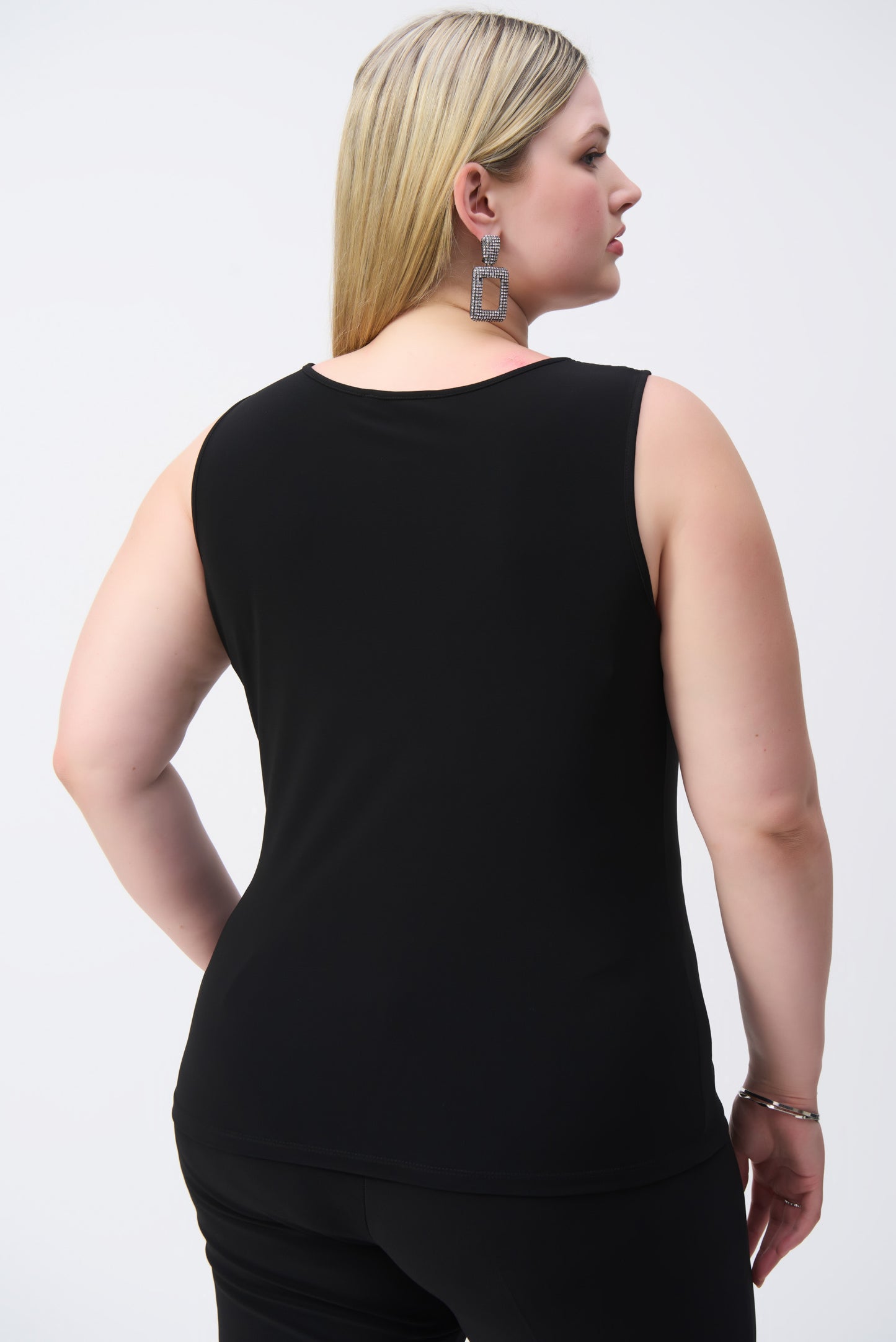 J.R 243757 Silky Knit And Rhinestone Mesh Top