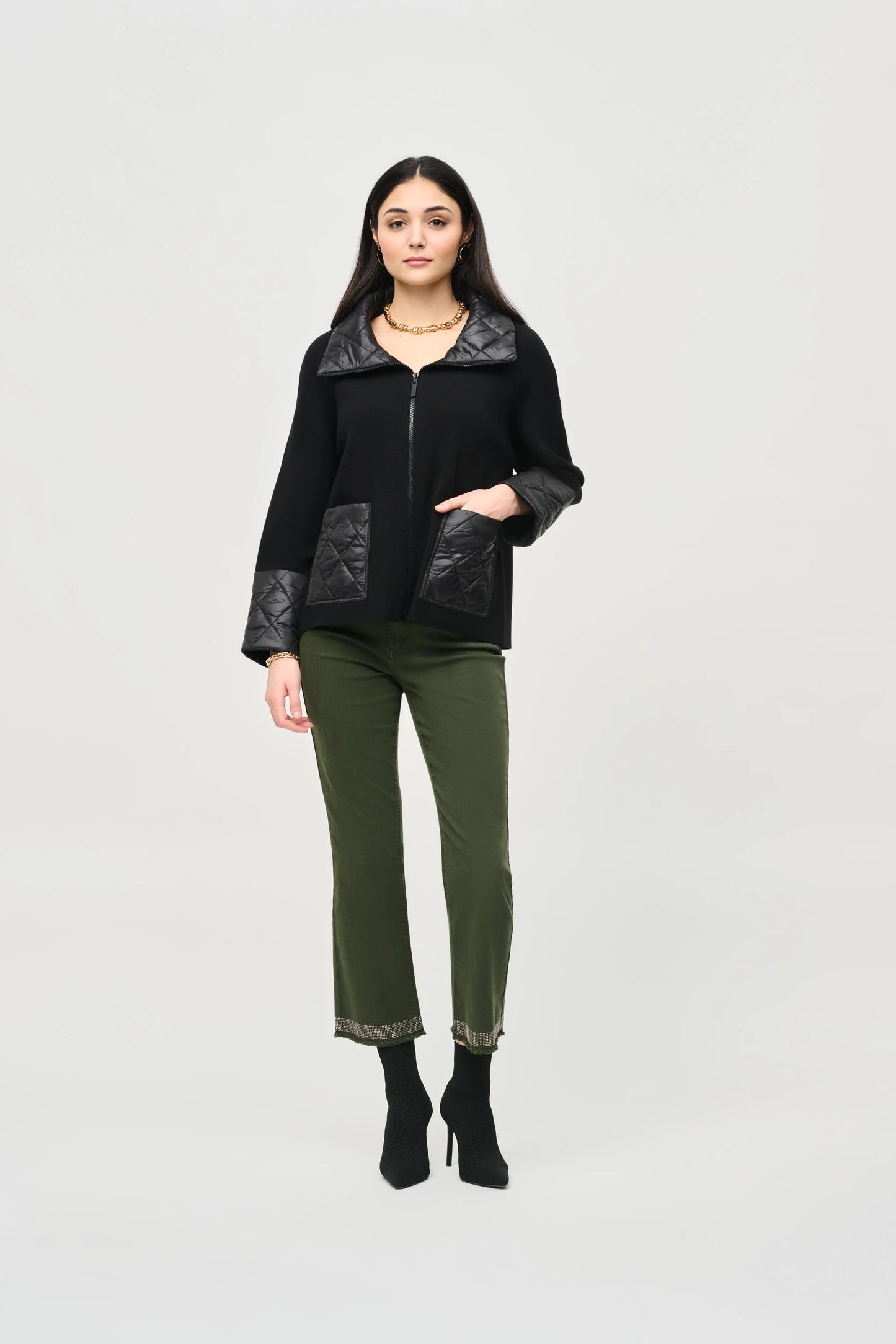 J.R 243933 Sweater Knit Zipped Jacket