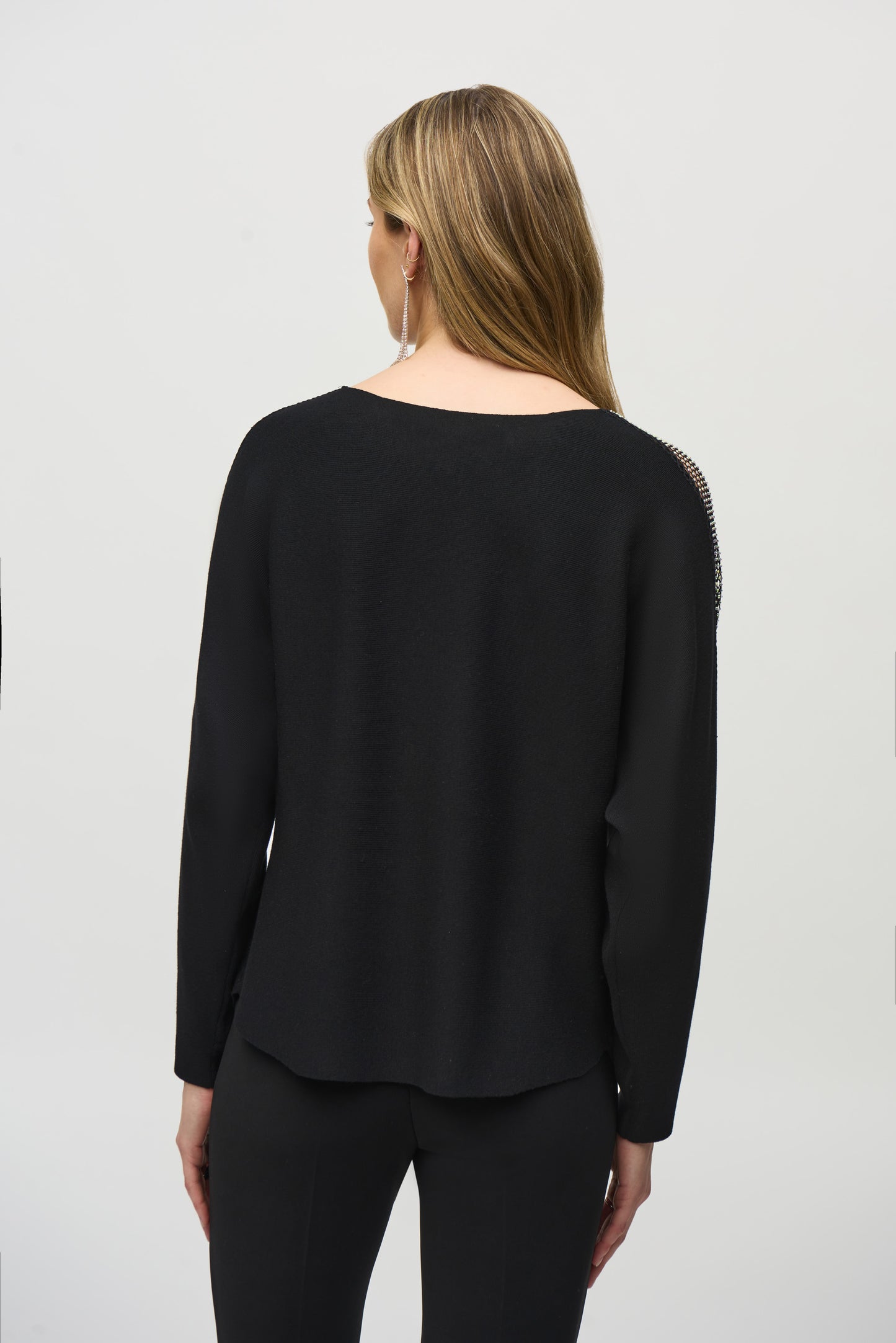 J.R 244910 Sweater Knit Pullover with Lace & Sequins