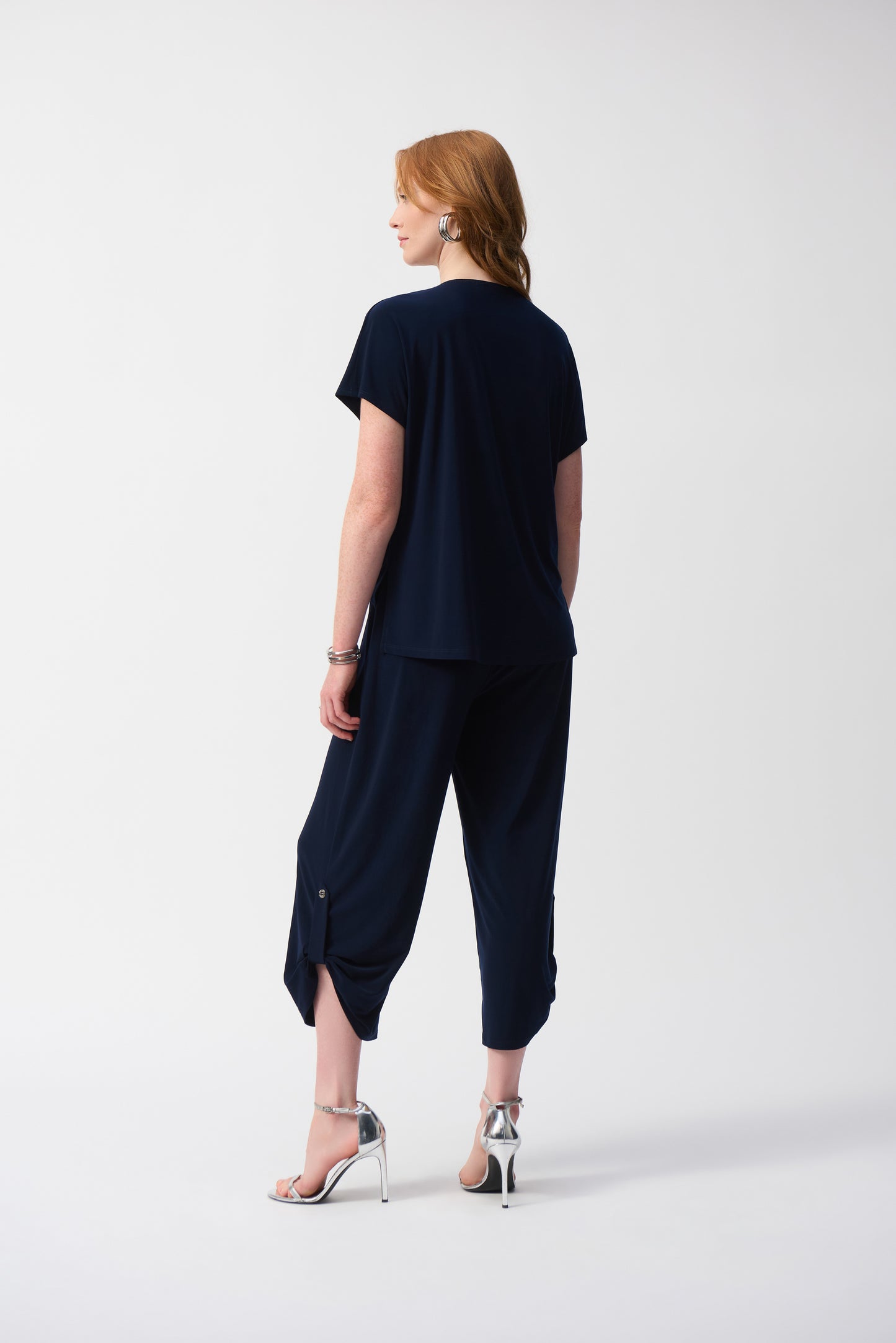 J.R 251044 Silky Knit Culotte Jumpsuit
