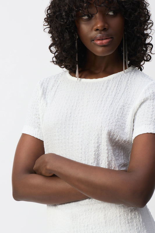 J.R 251167 Puckered Knit Fitted Top