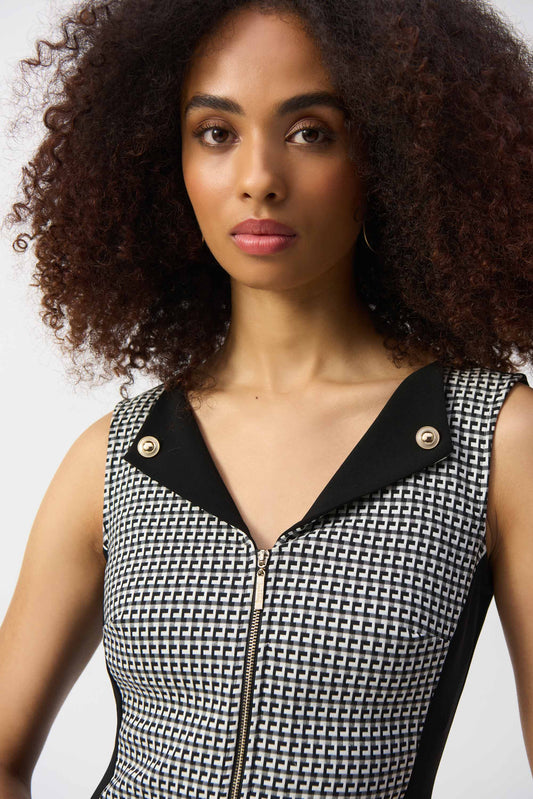 J.R 251292 Jacquard Geometric Print Sheath Dress