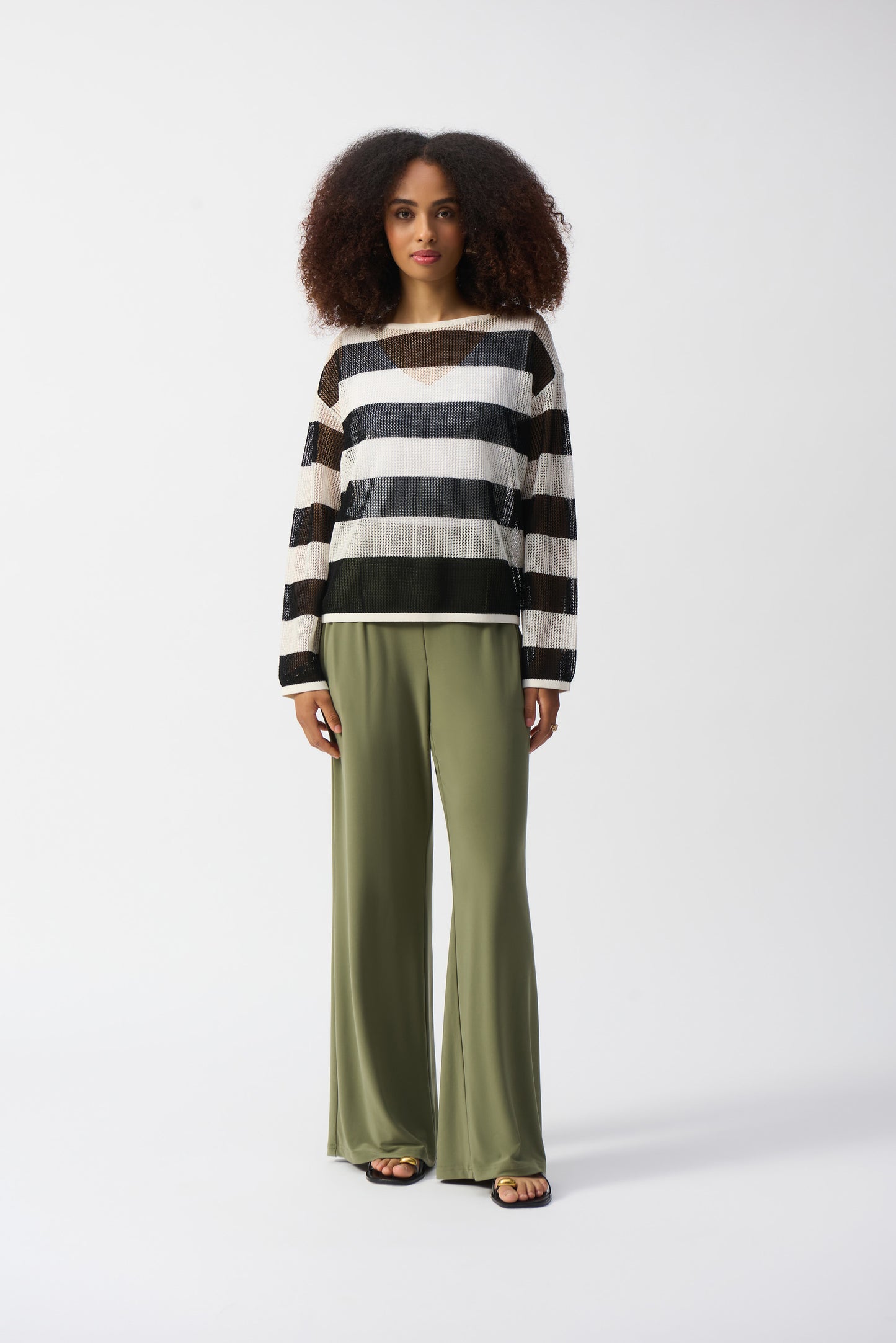 J.R 251922 Striped Sweater Knit Pullover