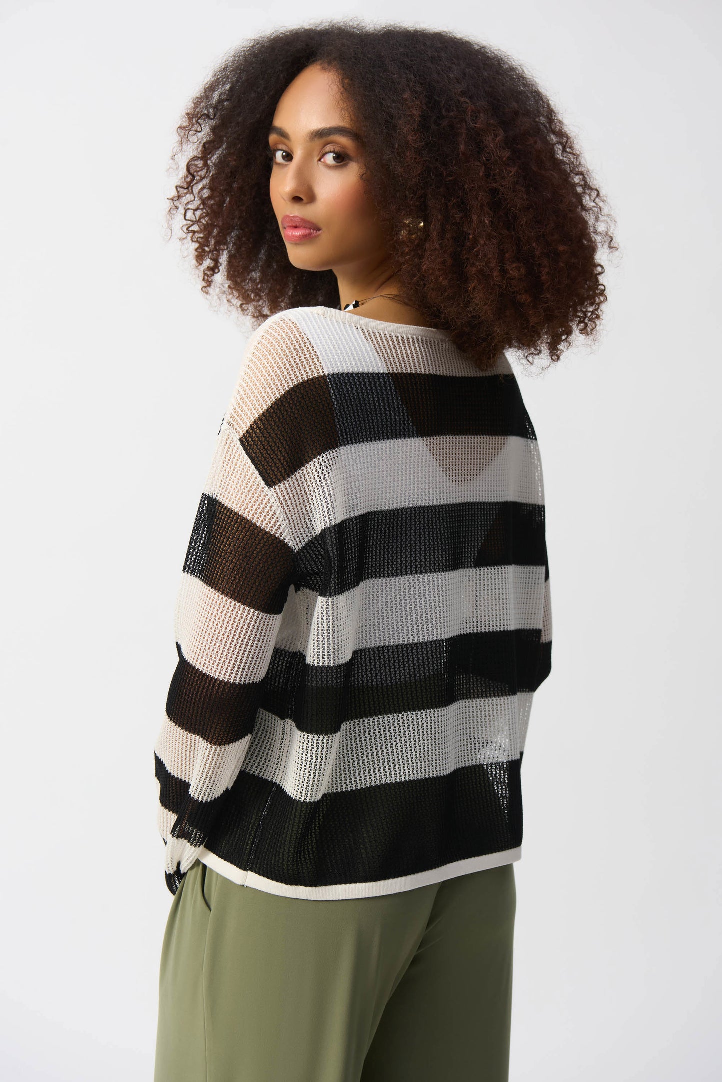 J.R 251922 Striped Sweater Knit Pullover