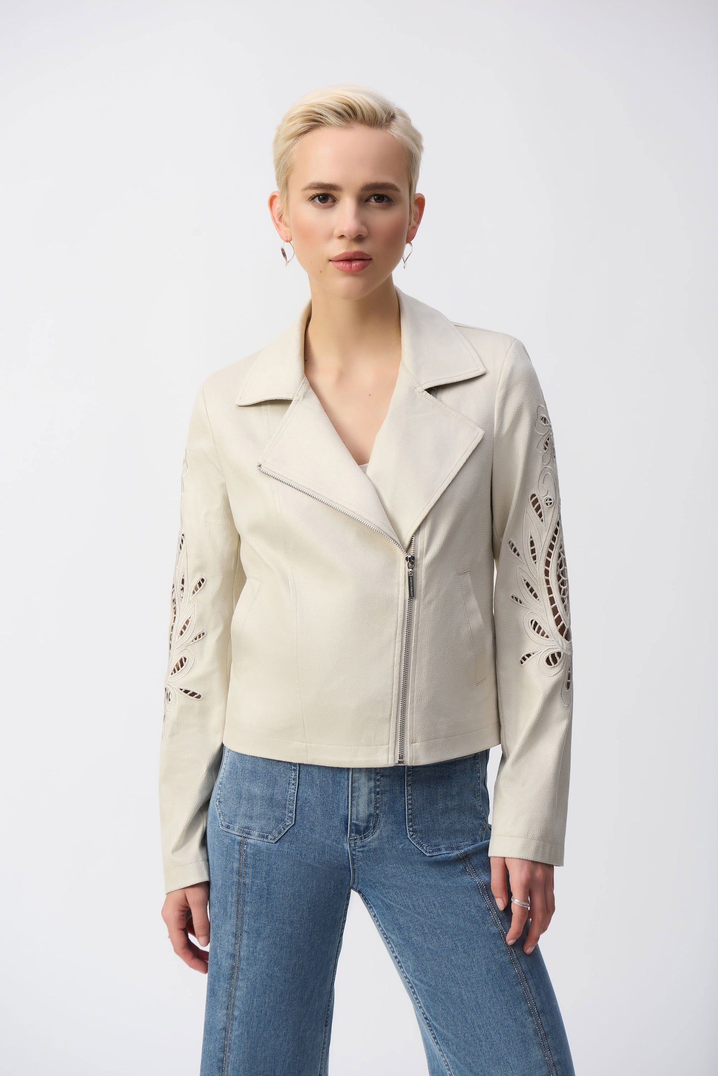 J.R 251936 Foiled Faux-Suede Moto Jacket