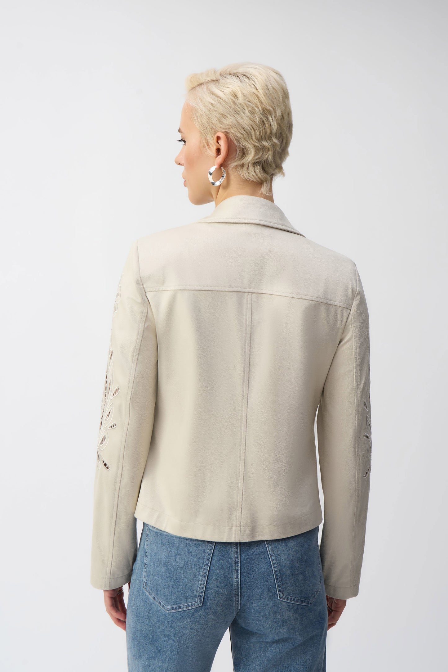 J.R 251936 Foiled Faux-Suede Moto Jacket