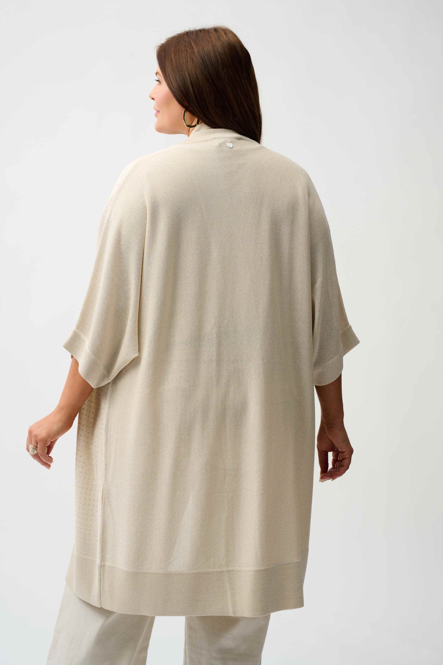 J.R 254937 Sweater Knit Cover-Up with Iron-On Detail