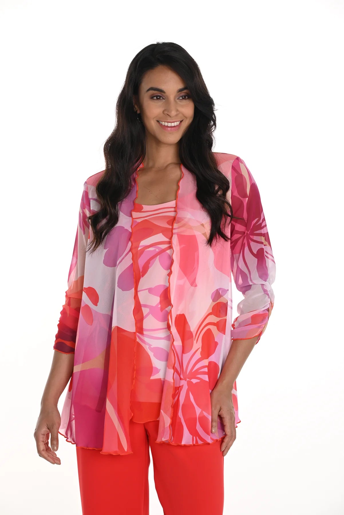 F.L 256205 Vibrant Sheer Cardigan