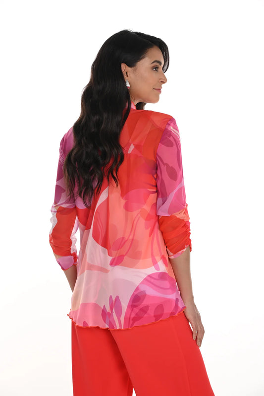 F.L 256205 Vibrant Sheer Cardigan