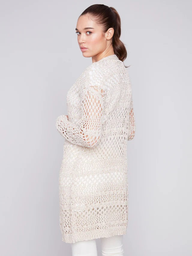 C.B 2642 Long Crochet Cardigan