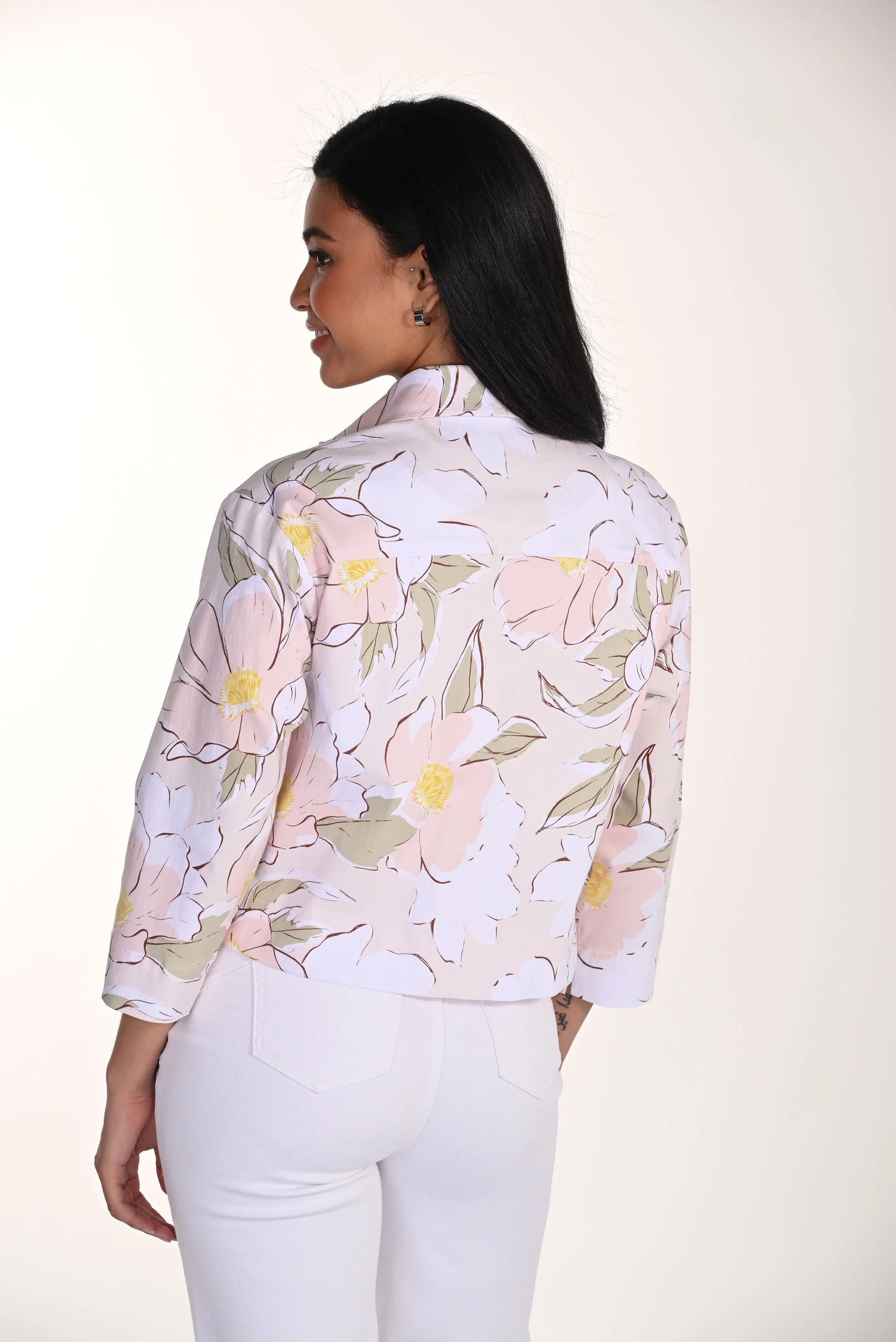 F.L 266157 Floral Hip-Length Jacket