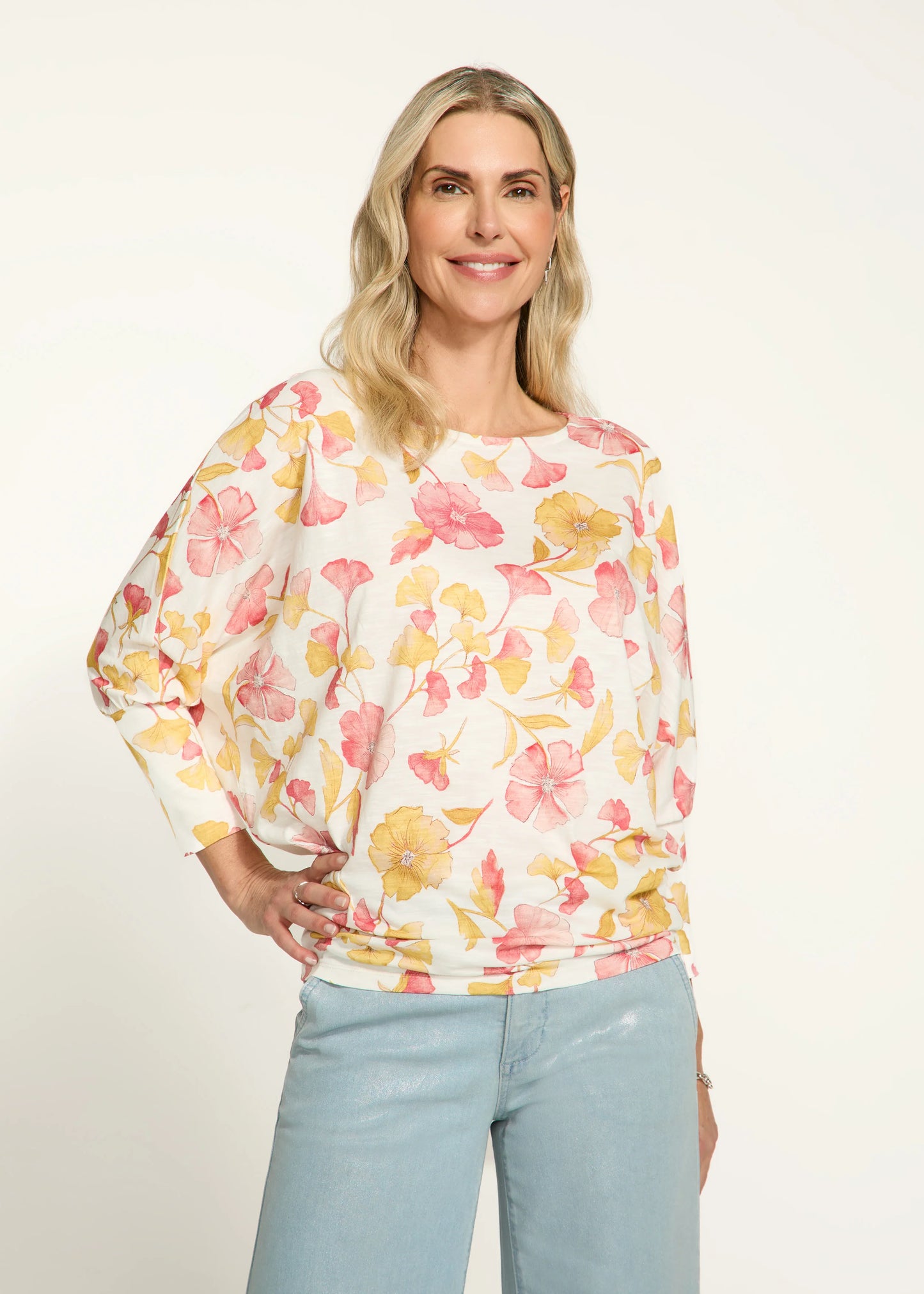 FDJ 3099476 Printed Batwing Top
