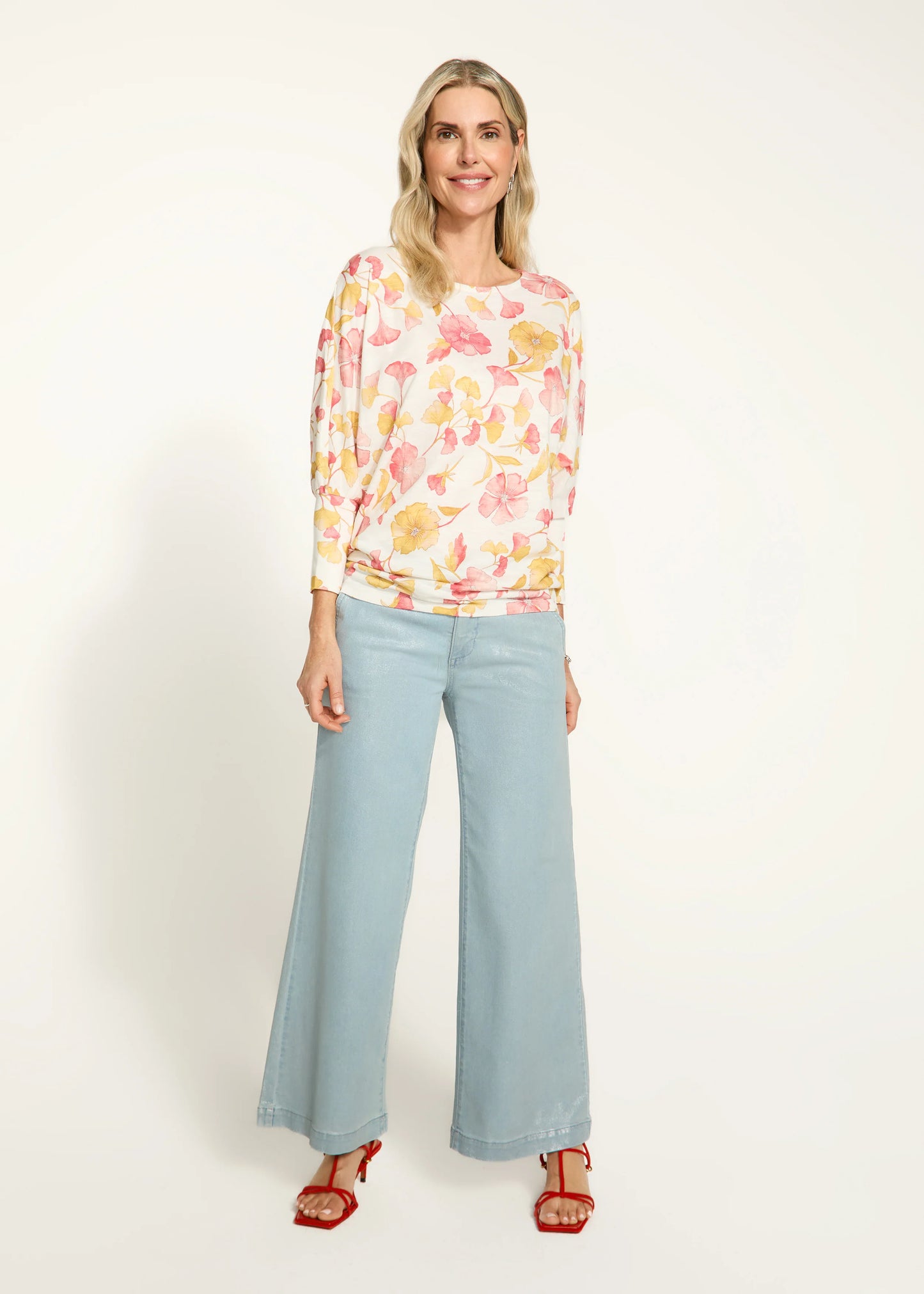 FDJ 3099476 Printed Batwing Top