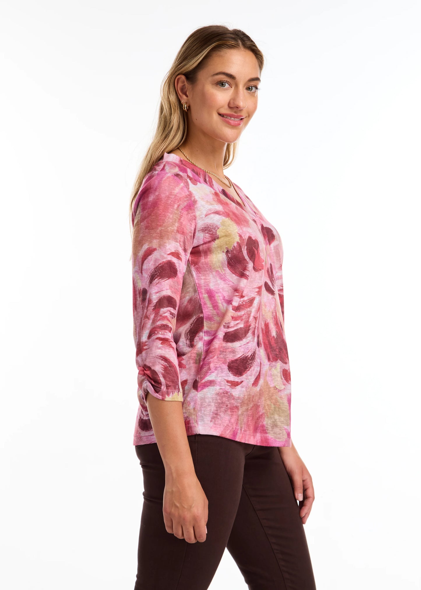 FDJ 3373451 3/4 Sleeve V-Neck Top