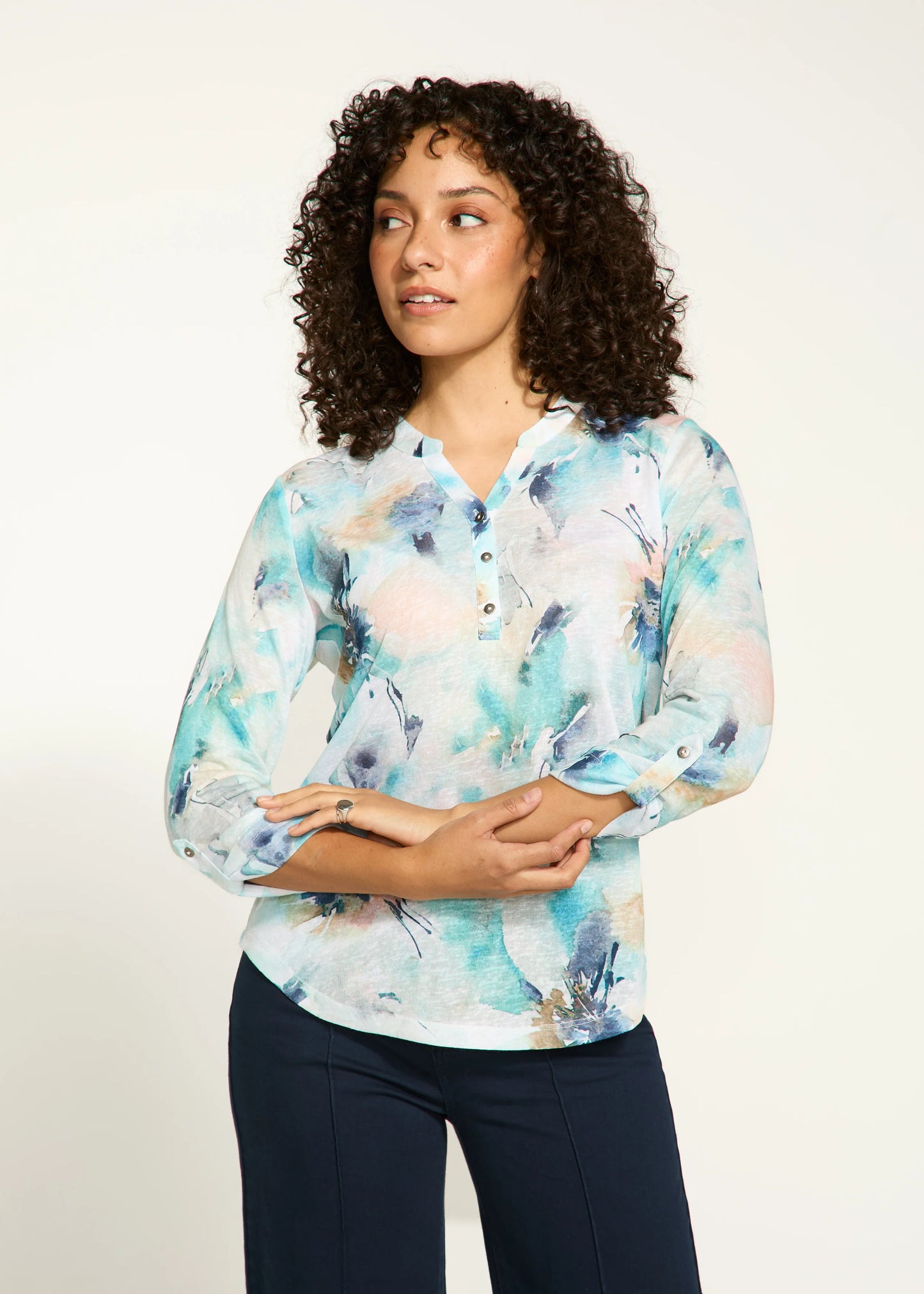 FDJ 3890451 3/4 Henley Top