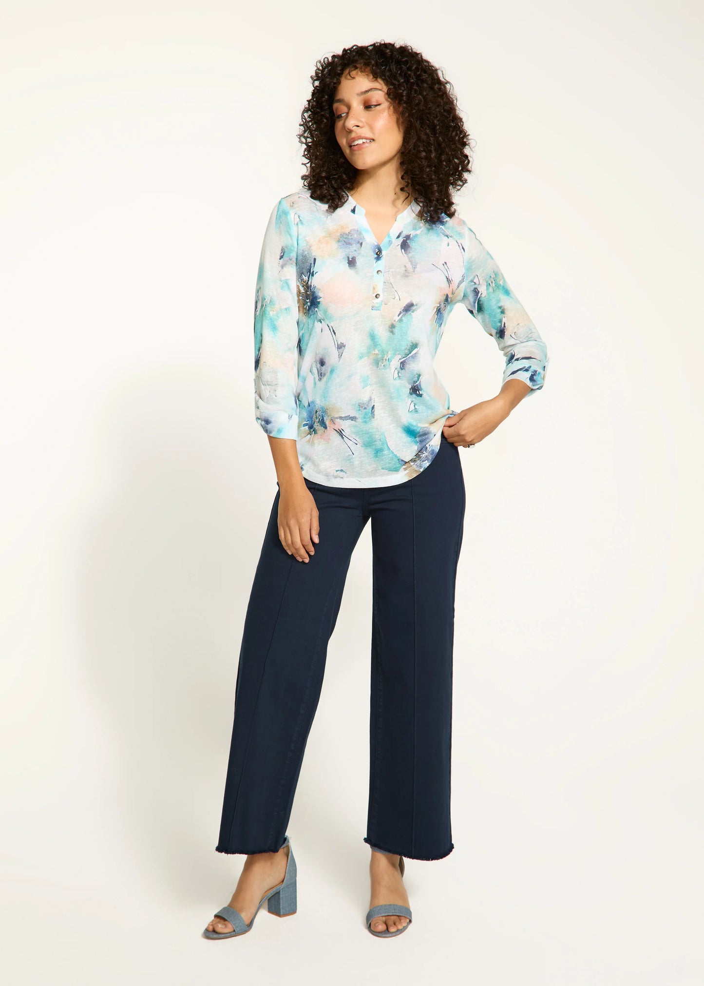 FDJ 3890451 3/4 Henley Top