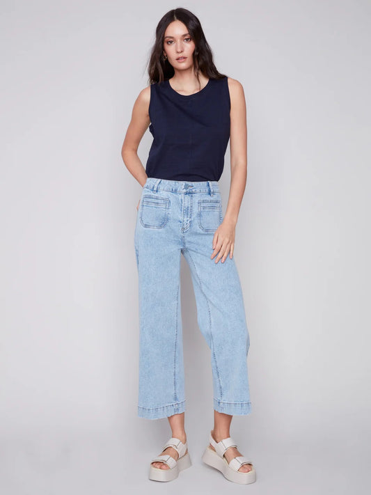 C.B 5478 Cropped Wide Legged Jeans