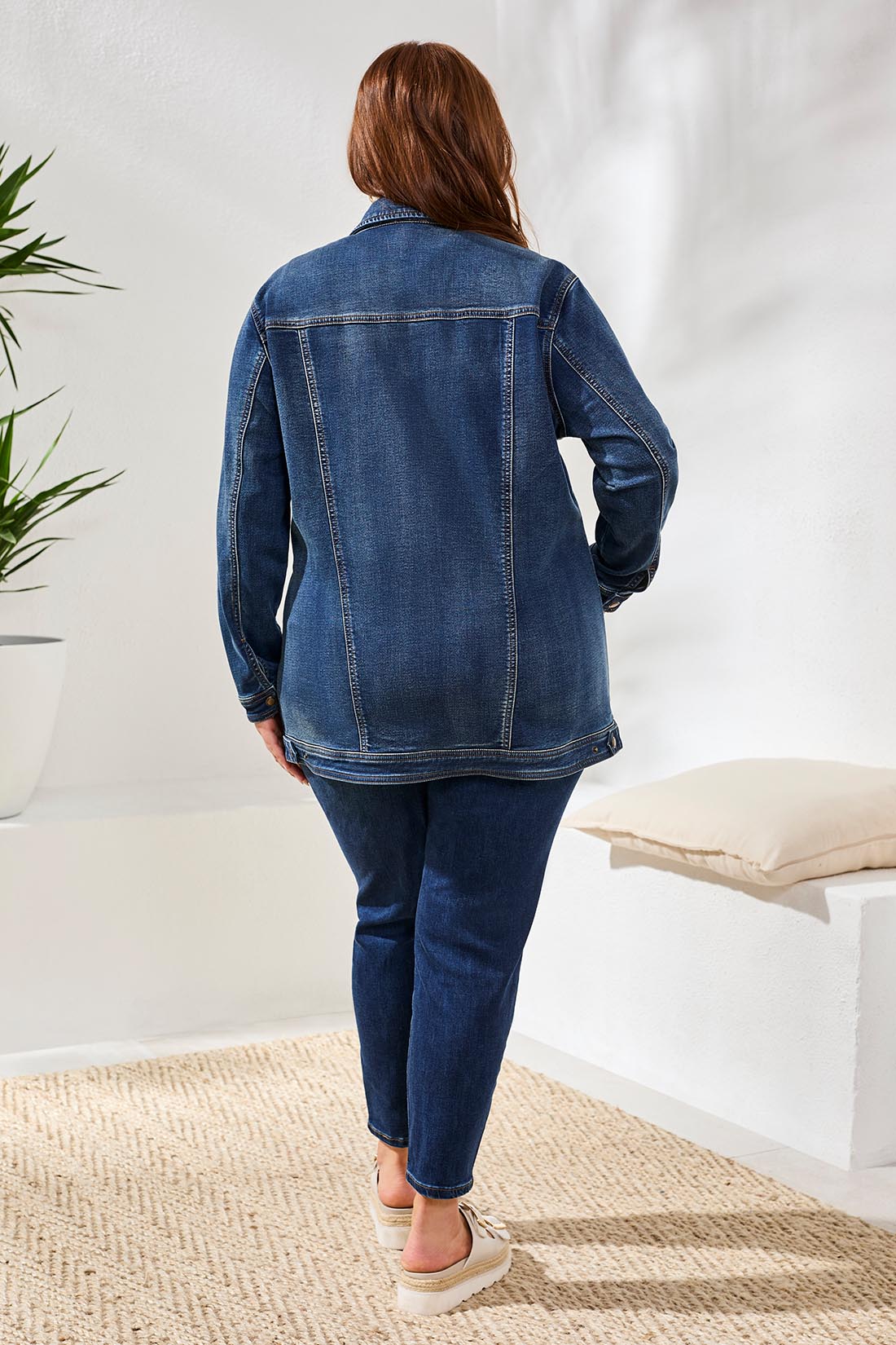 Tri 6042V Comfort Stretch Denim Jacket with Snaps