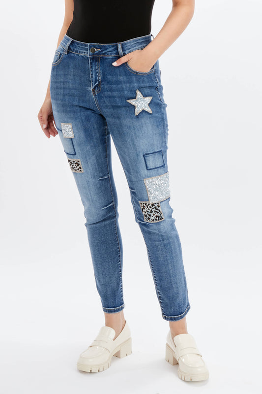 F.L 234146U Edgy Mid-rise Ankle Jeans