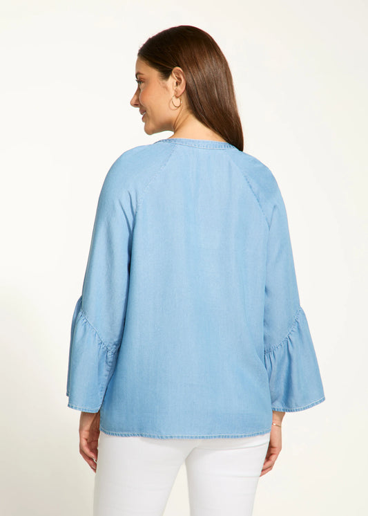 FDJ 7051846 Embroidered Chambray Shirt