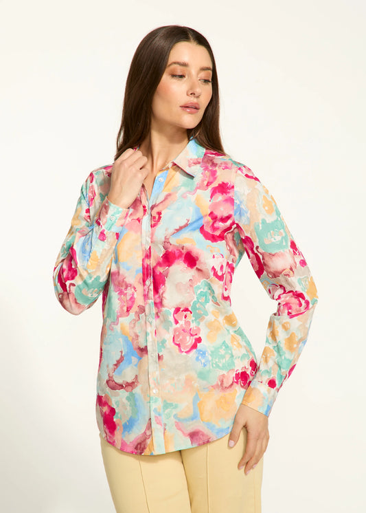 FDJ 7701623 Printed Classic Long Sleeve Blouse