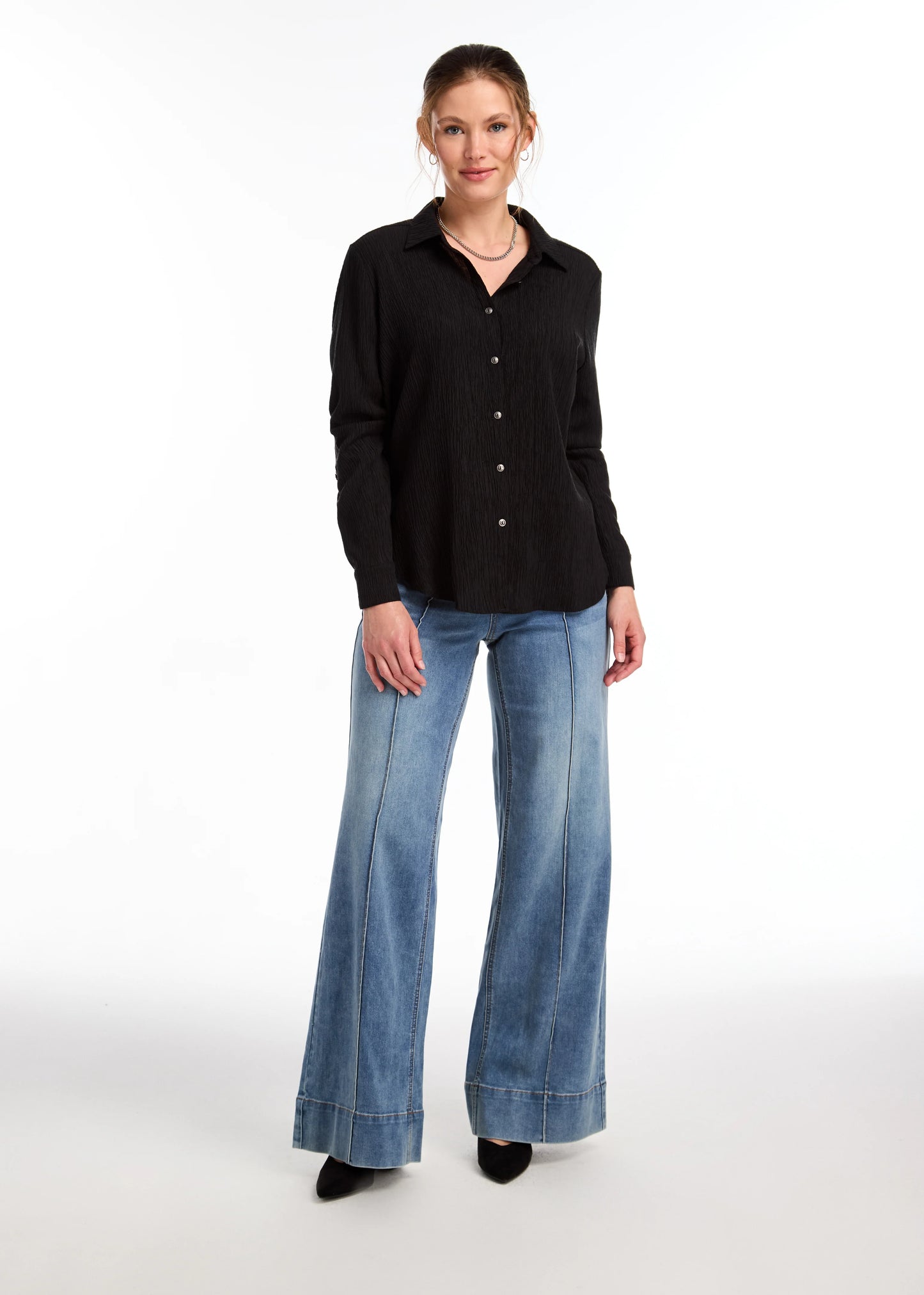 FDJ 7800294 Roll-Up Sleeve Crinkle Shirt