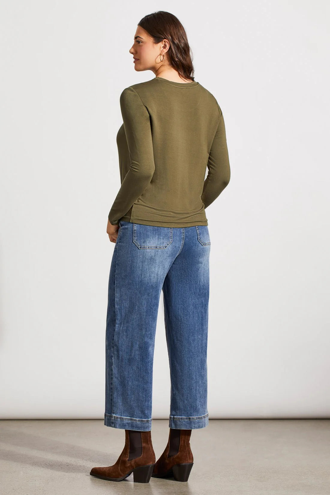 Tri 7947O French Terry Knot-Front Top