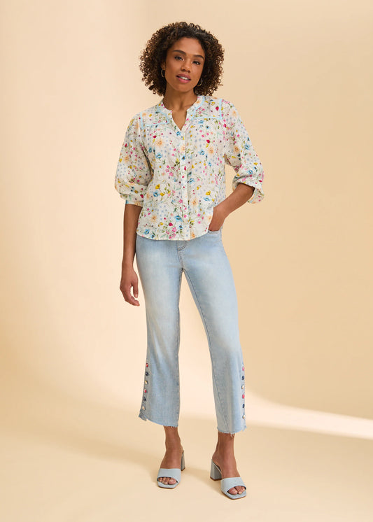 FDJ 2989669 Pull-On Boot Crop Denim