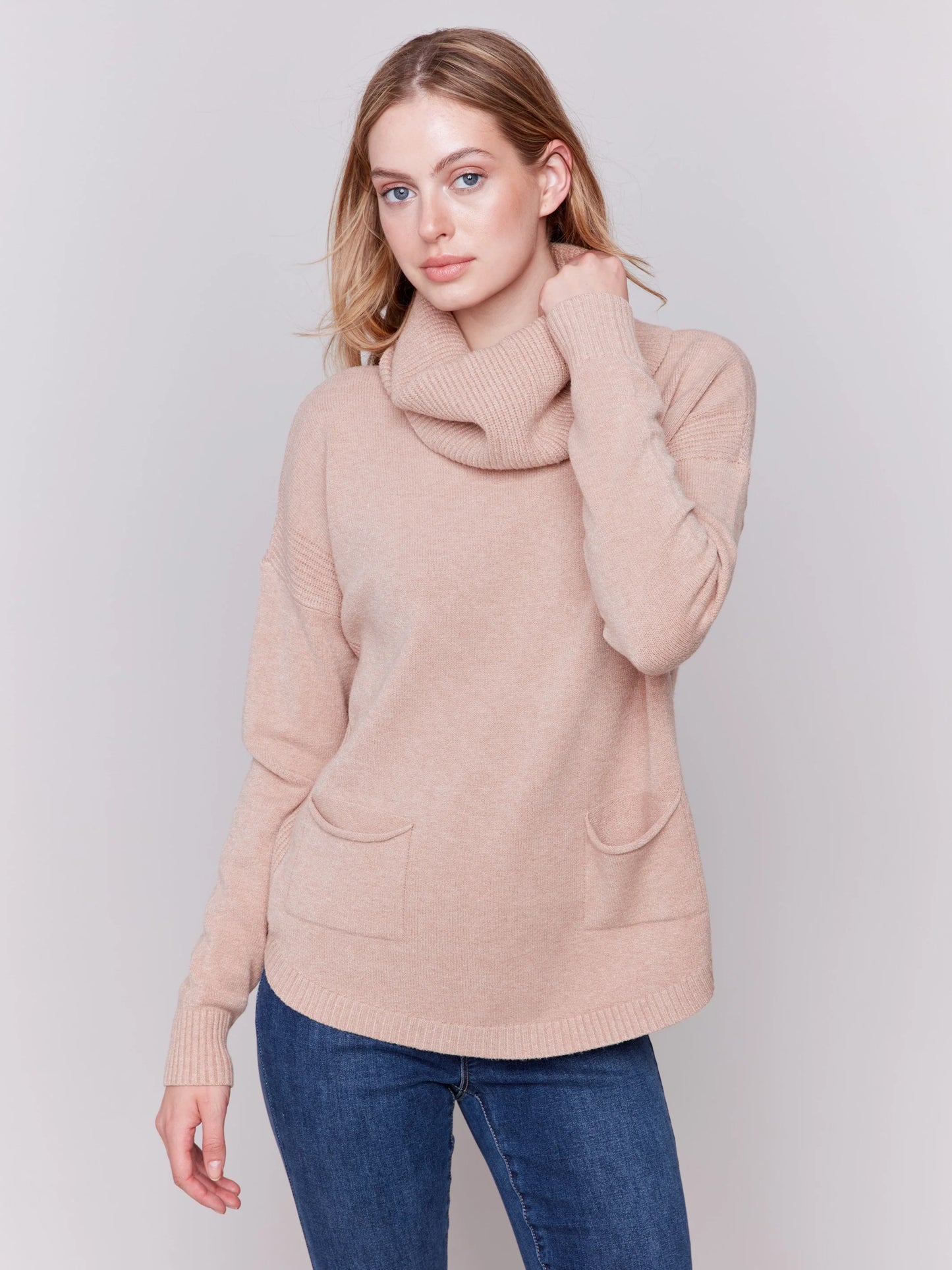 C.B C2420RR Sweater with Removable Scarf