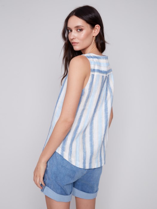 C.B 4425X Sleeveless Linen Top