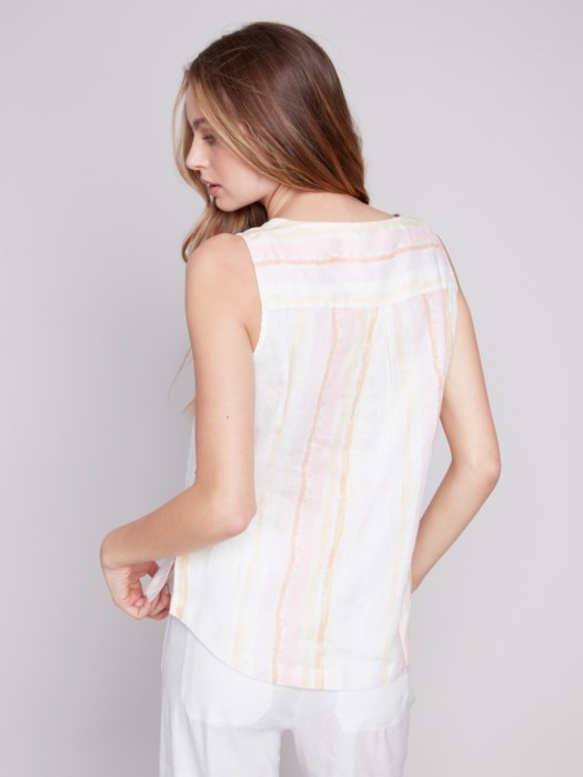 C.B 4425X Sleeveless Linen Top