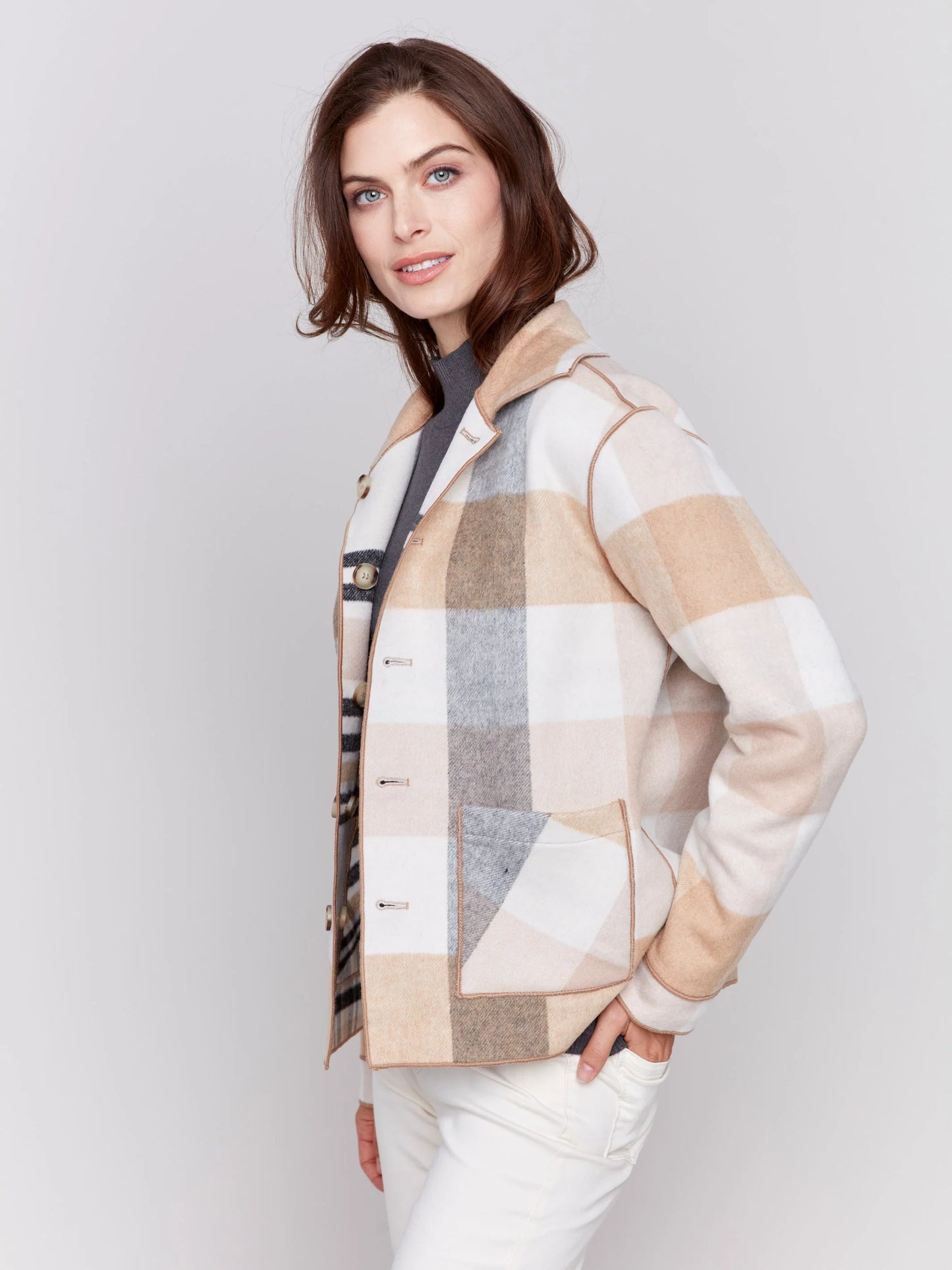 C.B C6185X Reversible Plaid Jacket