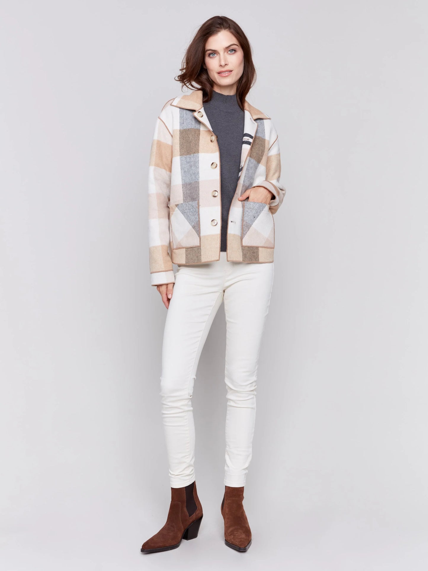 C.B C6185X Reversible Plaid Jacket