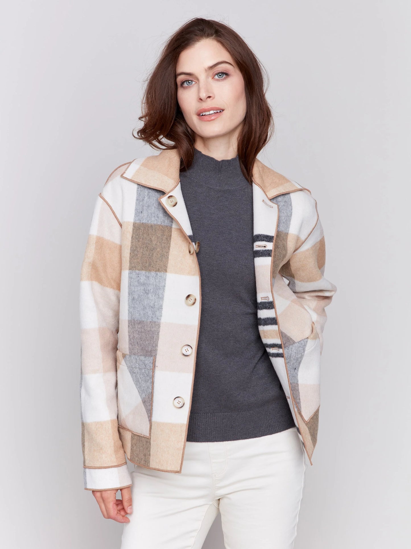 C.B C6185X Reversible Plaid Jacket