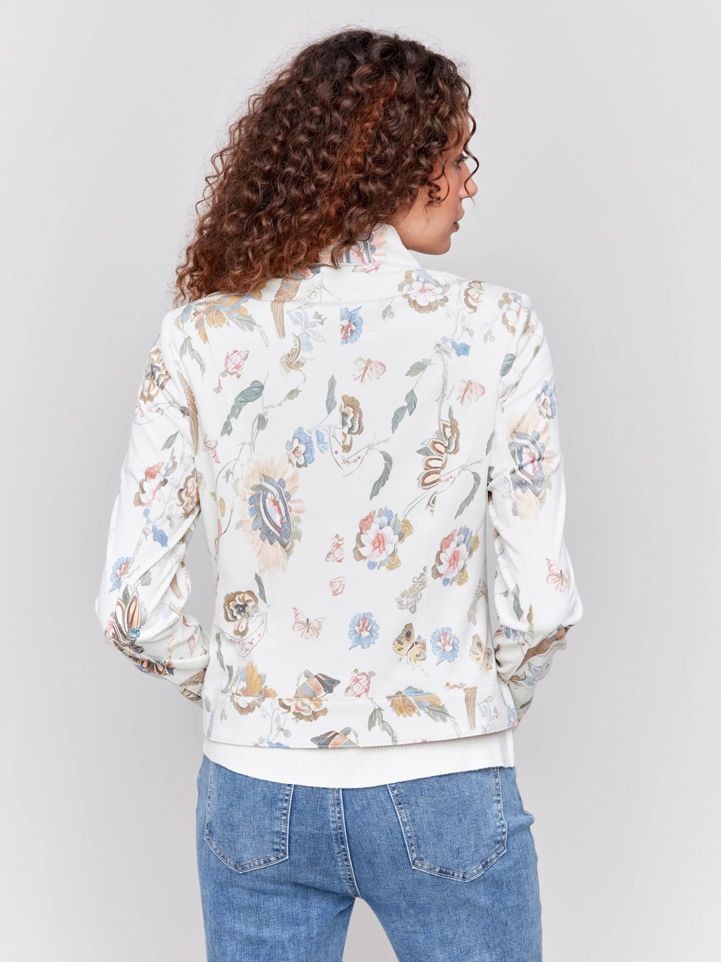 C.B C6336P Printed Vintage Faux Leather Jacket